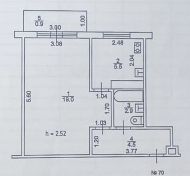 1-комнатная 19.5 м2 в ЖК undefined корпус null этаж 4