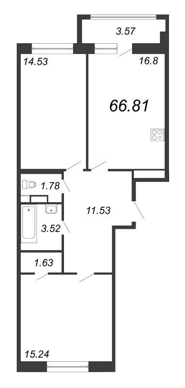 Студия 66 м2 в ЖК Modum корпус null этаж 4