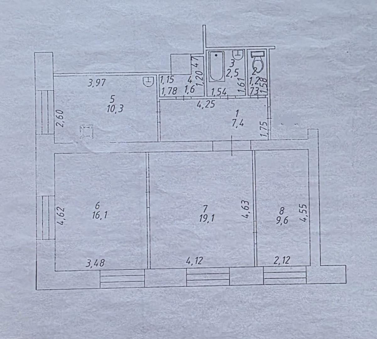 3-комнатная 67.8 м2 в ЖК undefined корпус null этаж 4