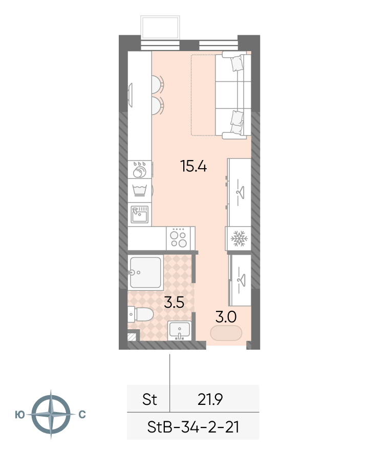 Студия 21 м2 в ЖК ЛУЧИ корпус null этаж 17