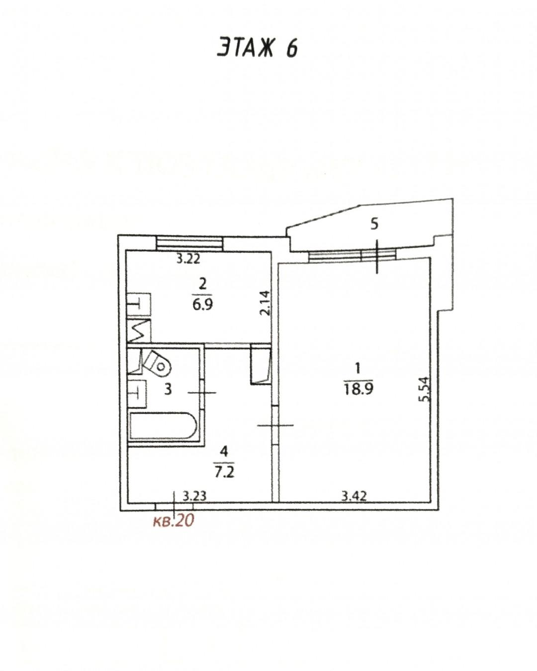1-комнатная 36 м2 в ЖК undefined корпус null этаж 6
