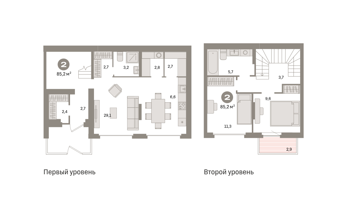 2-комнатная 84 м2 в ЖК Квартал «Депо» корпус null этаж 1