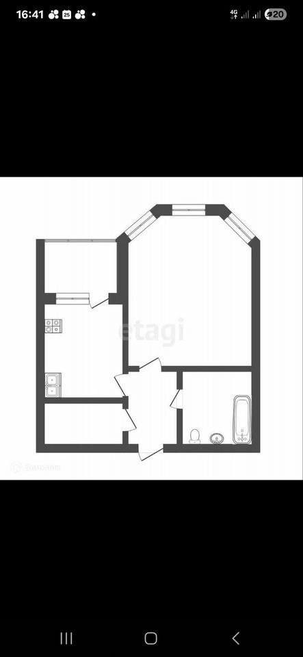 1-комнатная 40.7 м2 в ЖК undefined корпус null этаж 8
