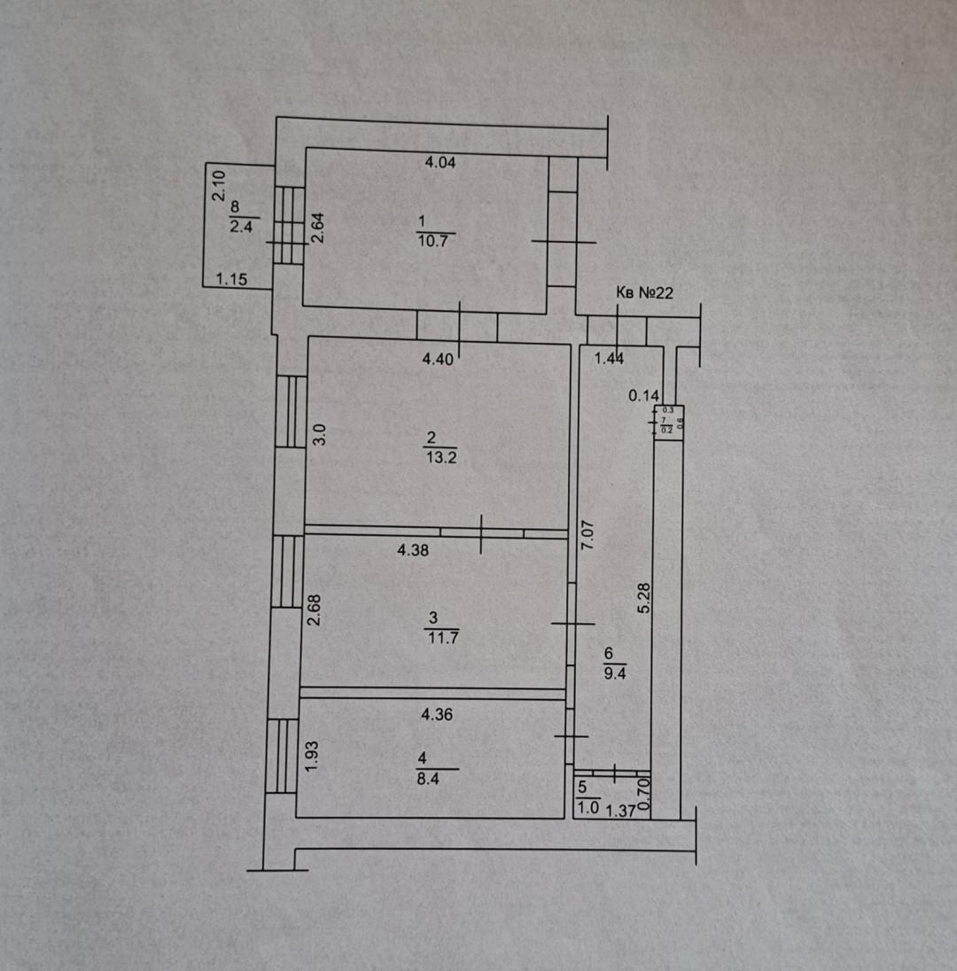 3-комнатная 54.6 м2 в ЖК undefined корпус null этаж 2