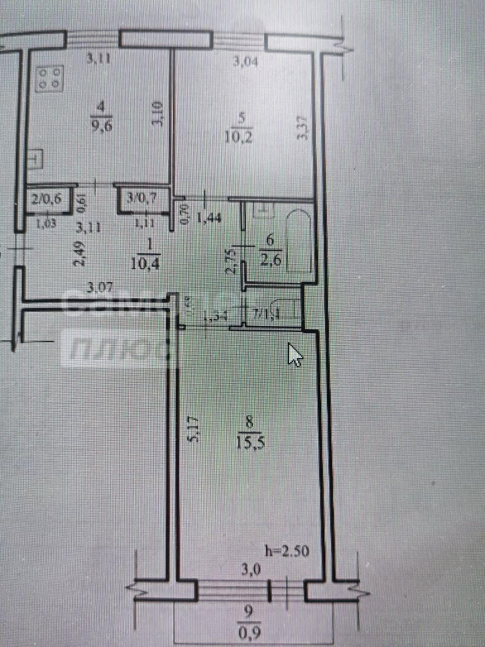 2-комнатная 51.6 м2 в ЖК undefined корпус null этаж 1