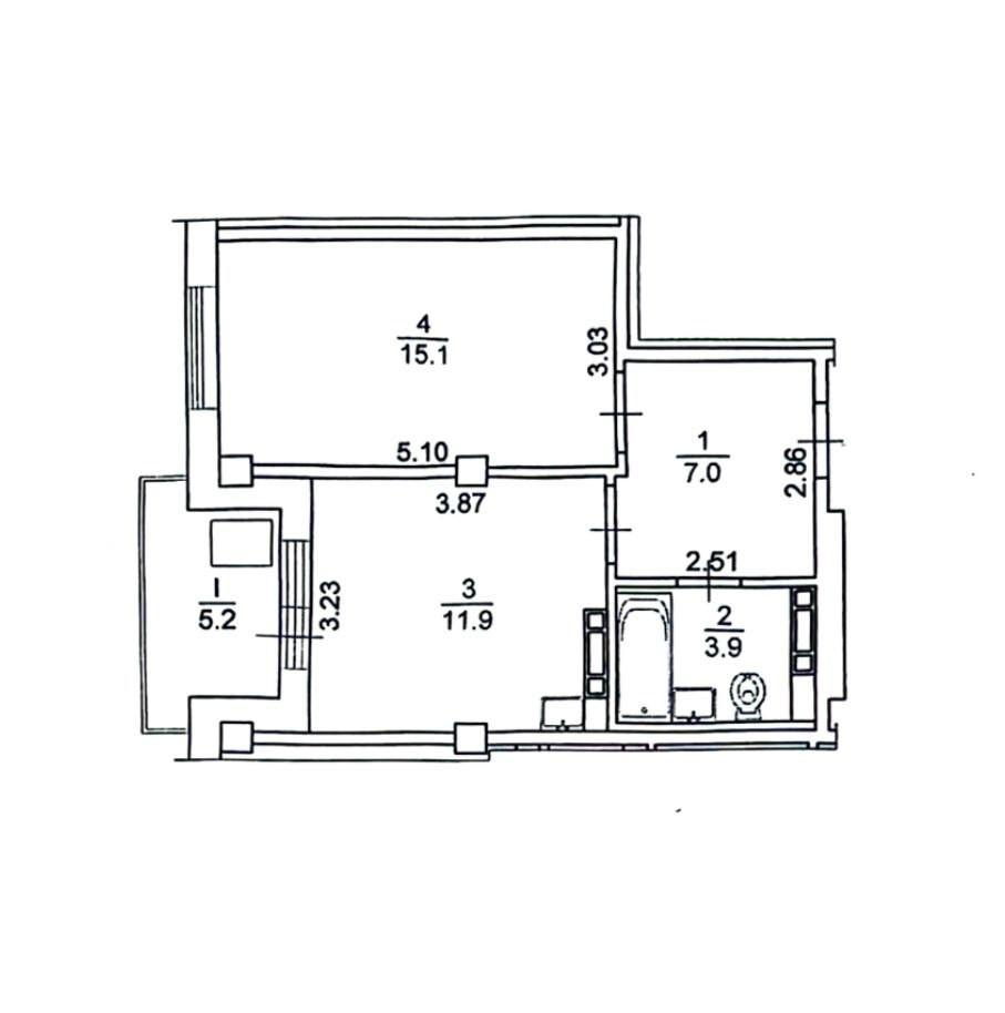 1-комнатная 37.9 м2 в ЖК undefined корпус null этаж 11