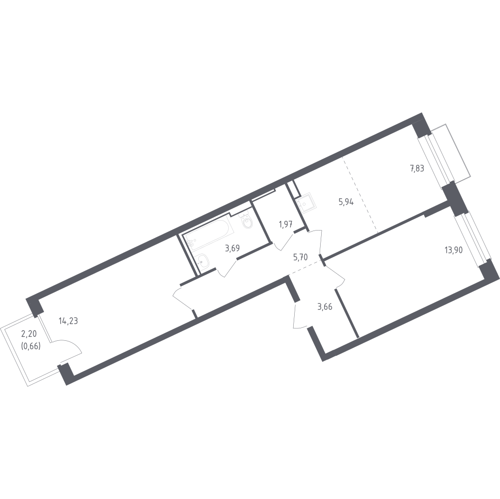 Студия 56 м2 в ЖК Рублёвский Квартал корпус null этаж 9
