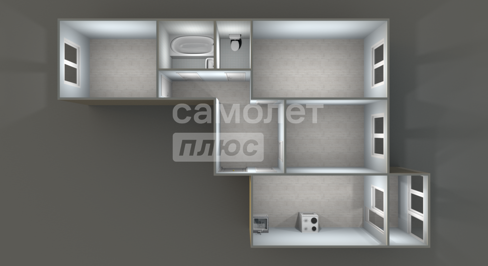 3-комнатная 75.2 м2 в ЖК undefined корпус null этаж 10