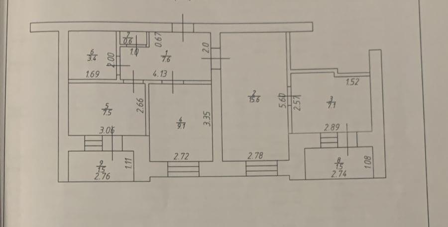 3-комнатная 50.9 м2 в ЖК undefined корпус null этаж 1