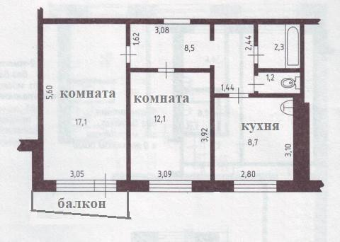 2-комнатная 51 м2 в ЖК undefined корпус null этаж 4