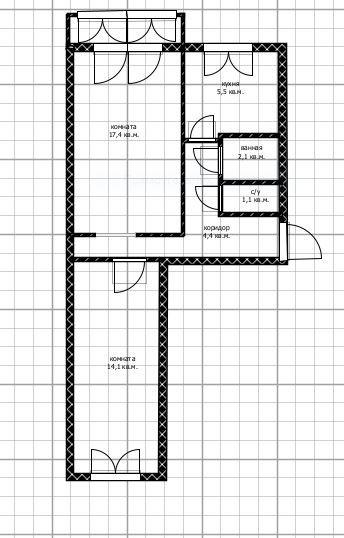 2-комнатная 44.7 м2 в ЖК undefined корпус null этаж 5