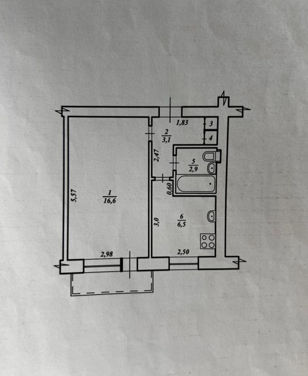 1-комнатная 30.3 м2 в ЖК undefined корпус null этаж 3