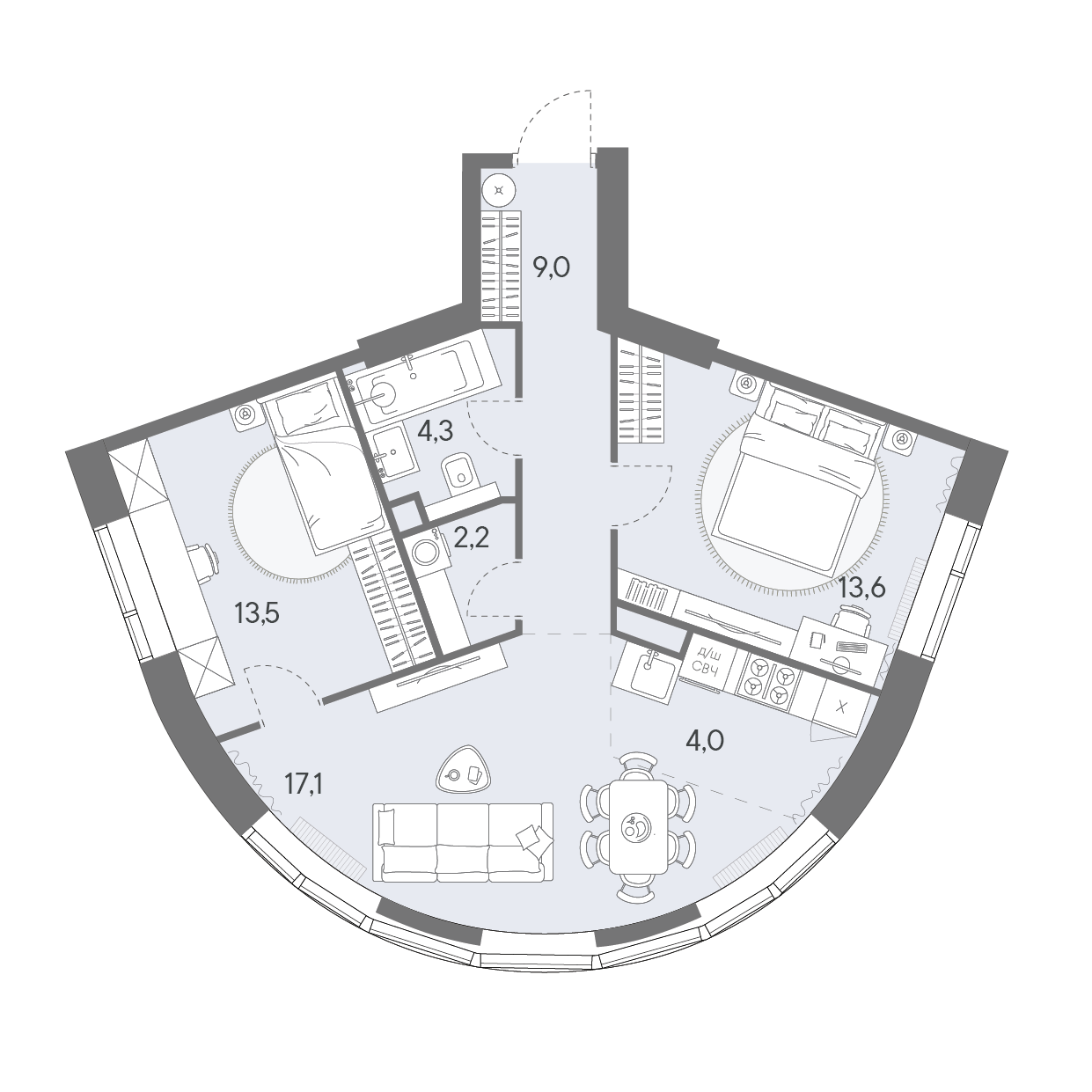 3-комнатная 63 м2 в ЖК Родина Переделкино корпус null этаж 5