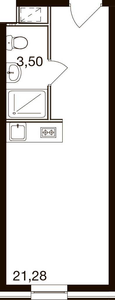 Студия 24 м2 в ЖК М1 Сколково корпус null этаж 4