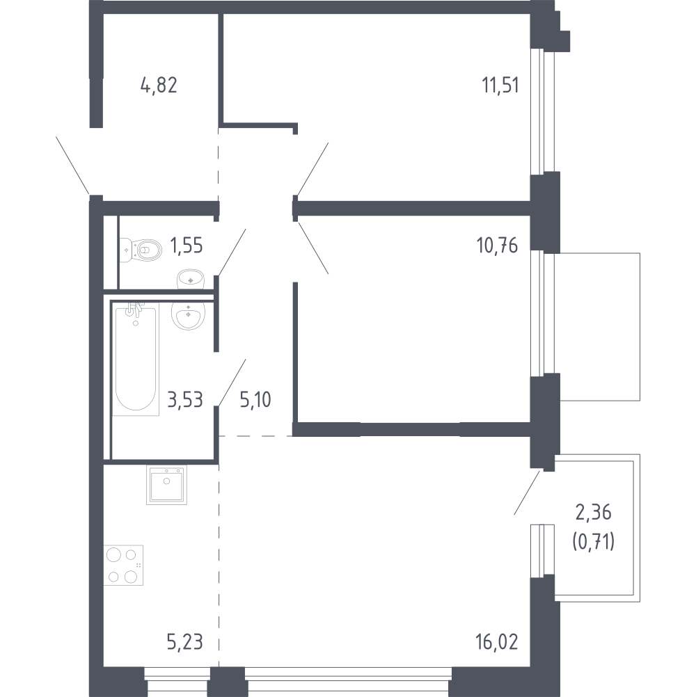 Студия 59 м2 в ЖК Сердце Сахалина корпус null этаж 11