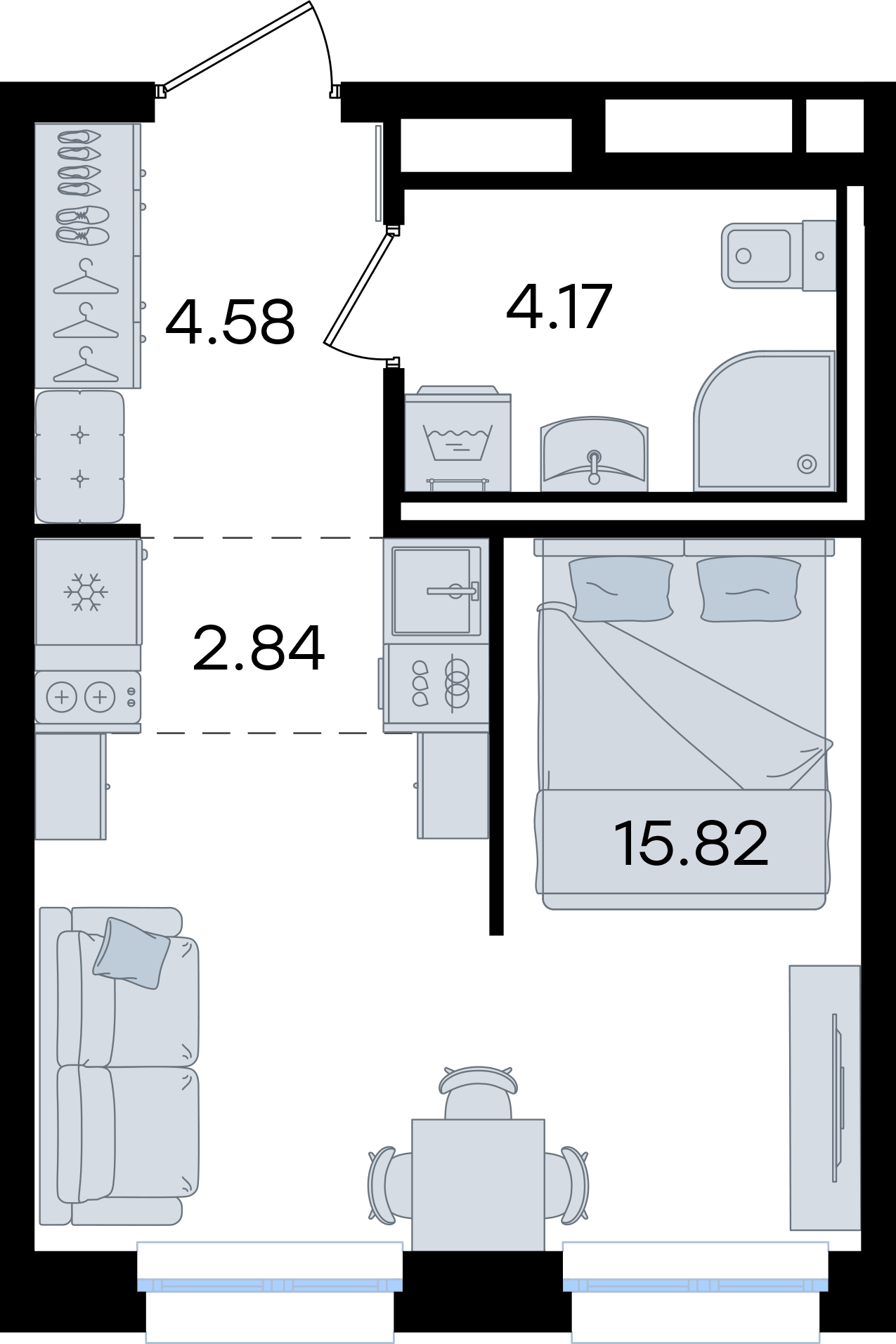 Студия 27 м2 в ЖК GloraX Экосити корпус null этаж 4