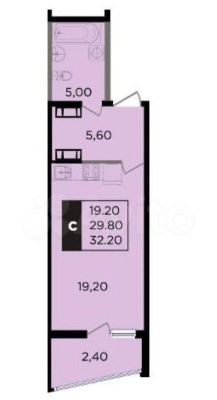 Студия 32.2 м2 в ЖК undefined корпус null этаж 10