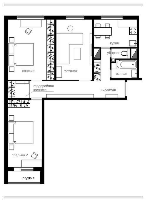 3-комнатная 65.5 м2 в ЖК undefined корпус null этаж 2