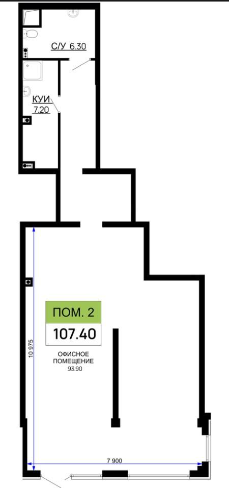 Студия 107.4 м2 в ЖК undefined корпус null этаж null