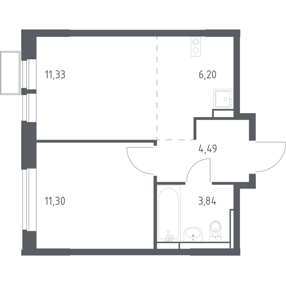 Студия 36 м2 в ЖК Новое Видное корпус null этаж 12