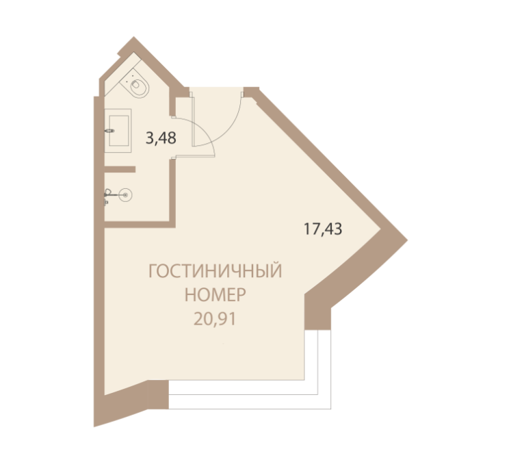 Студия 20.9 м2 в ЖК undefined корпус null этаж null