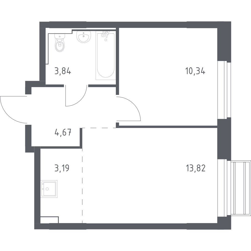 Студия 35 м2 в ЖК Рублёвский Квартал корпус null этаж 5