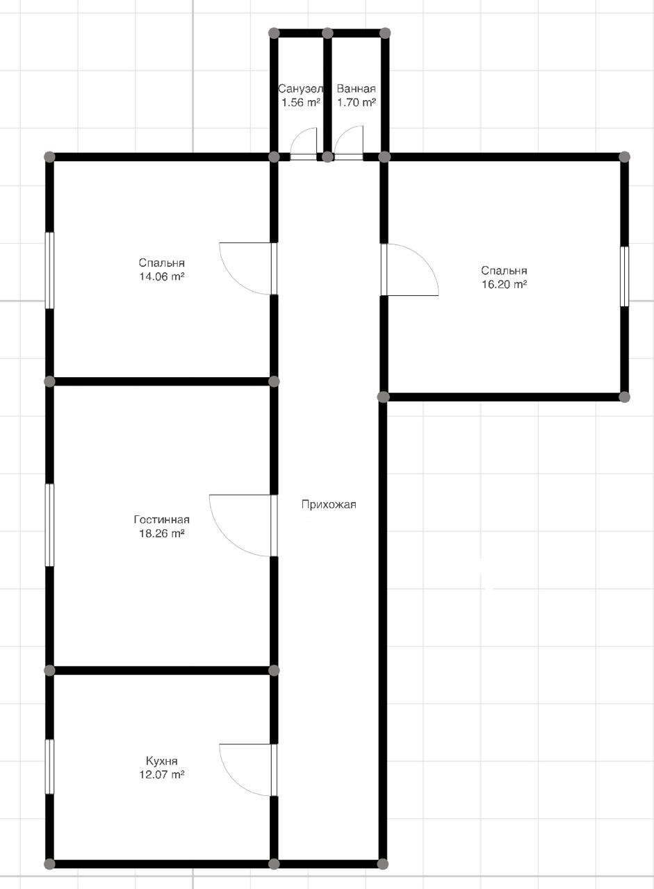 3-комнатная 65.5 м2 в ЖК undefined корпус null этаж 3