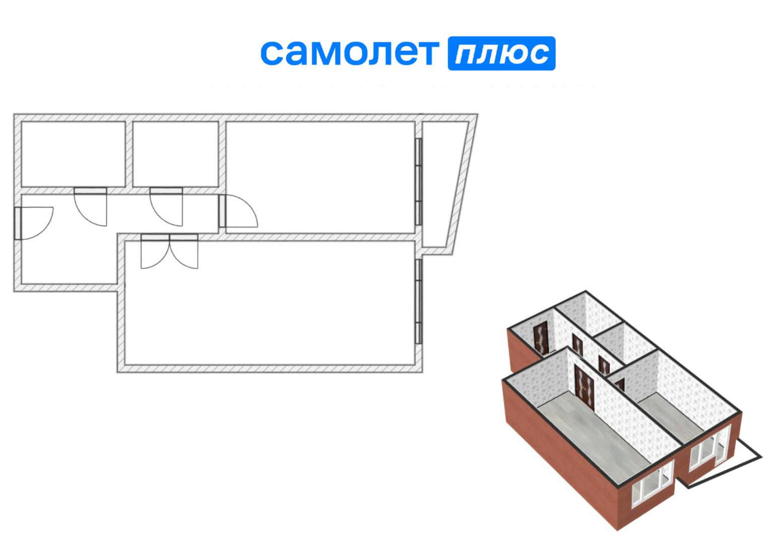 1-комнатная 39.8 м2 в ЖК undefined корпус null этаж 3