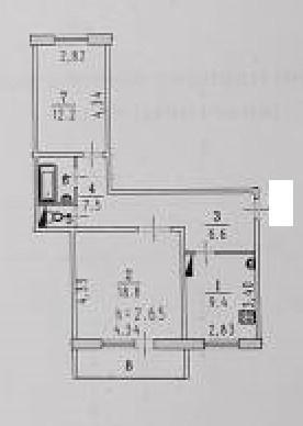 2-комнатная 58.4 м2 в ЖК undefined корпус null этаж 7
