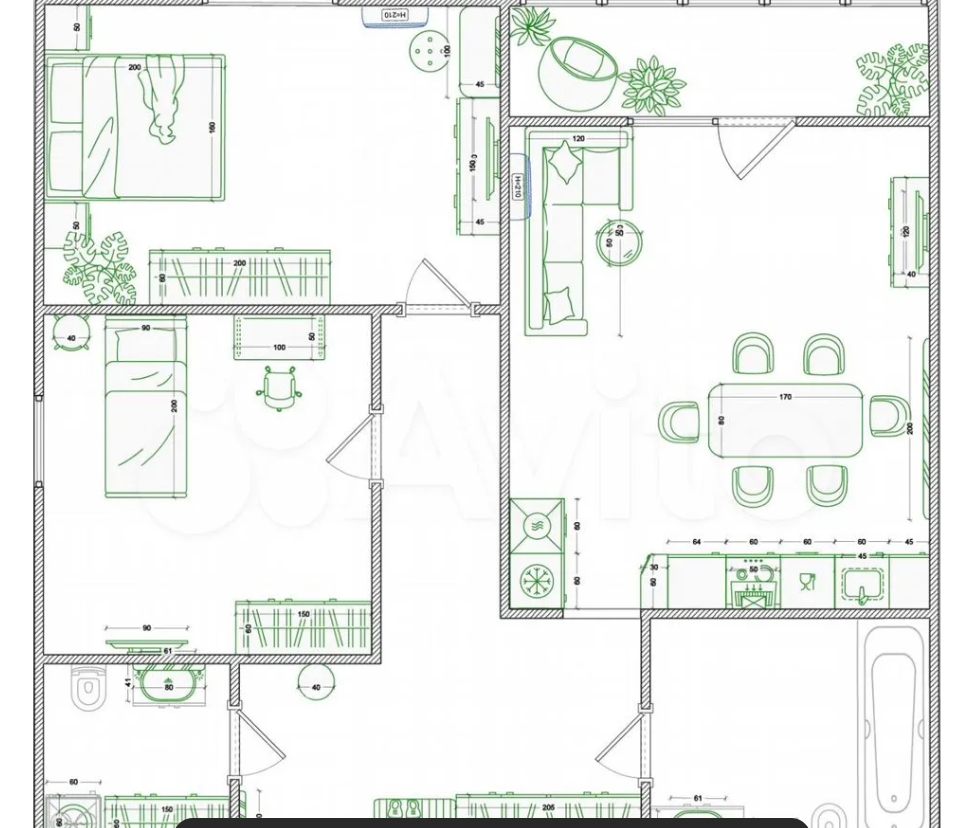 3-комнатная 77 м2 в ЖК undefined корпус null этаж 10