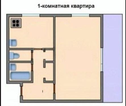 1-комнатная 32.6 м2 в ЖК undefined корпус null этаж 4