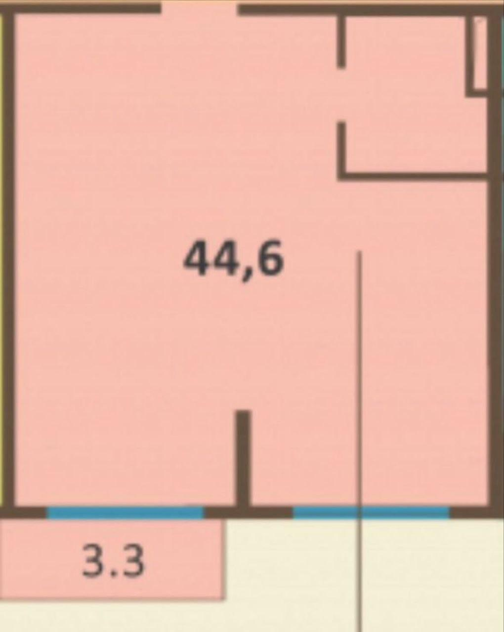 Студия 44.6 м2 в ЖК undefined корпус null этаж 4