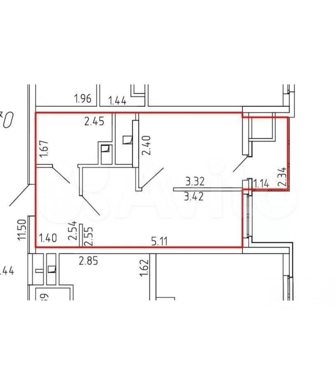 1-комнатная 29.7 м2 в ЖК undefined корпус null этаж 17