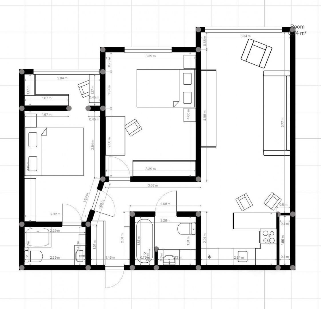 3-комнатная 71.2 м2 в ЖК undefined корпус null этаж 11