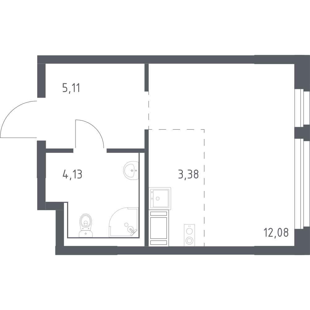 Студия 24 м2 в ЖК Новое Колпино корпус null этаж 11