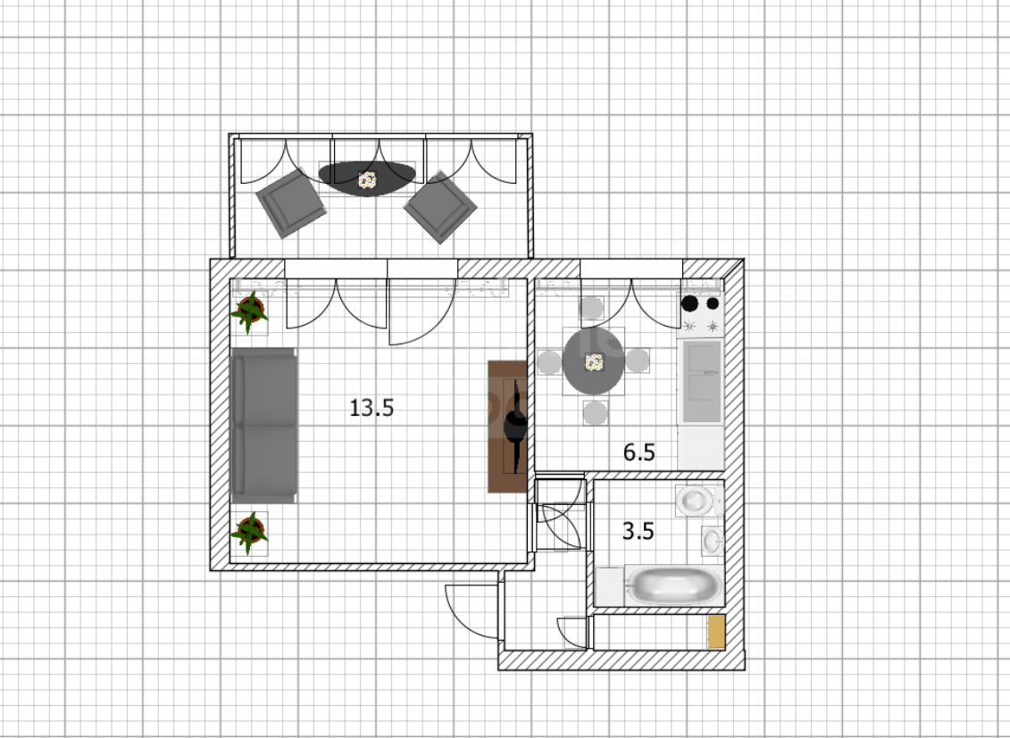 1-комнатная 28.8 м2 в ЖК undefined корпус null этаж 9