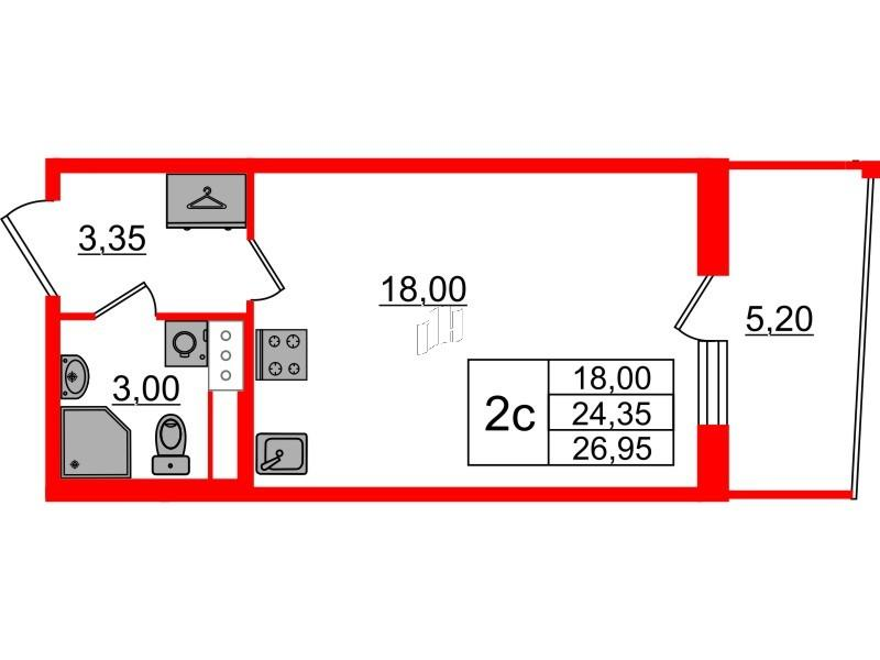Студия 24 м2 в ЖК Бионика Заповедная корпус null этаж 10