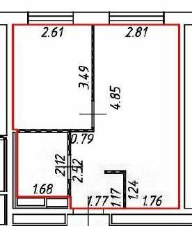 1-комнатная 31 м2 в ЖК undefined корпус null этаж 9