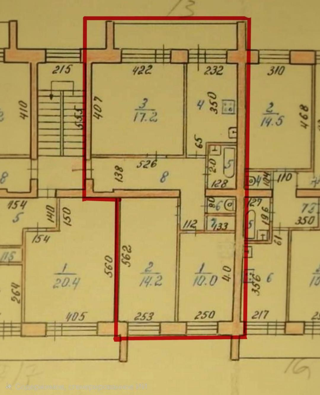 3-комнатная 64 м2 в ЖК undefined корпус null этаж 2