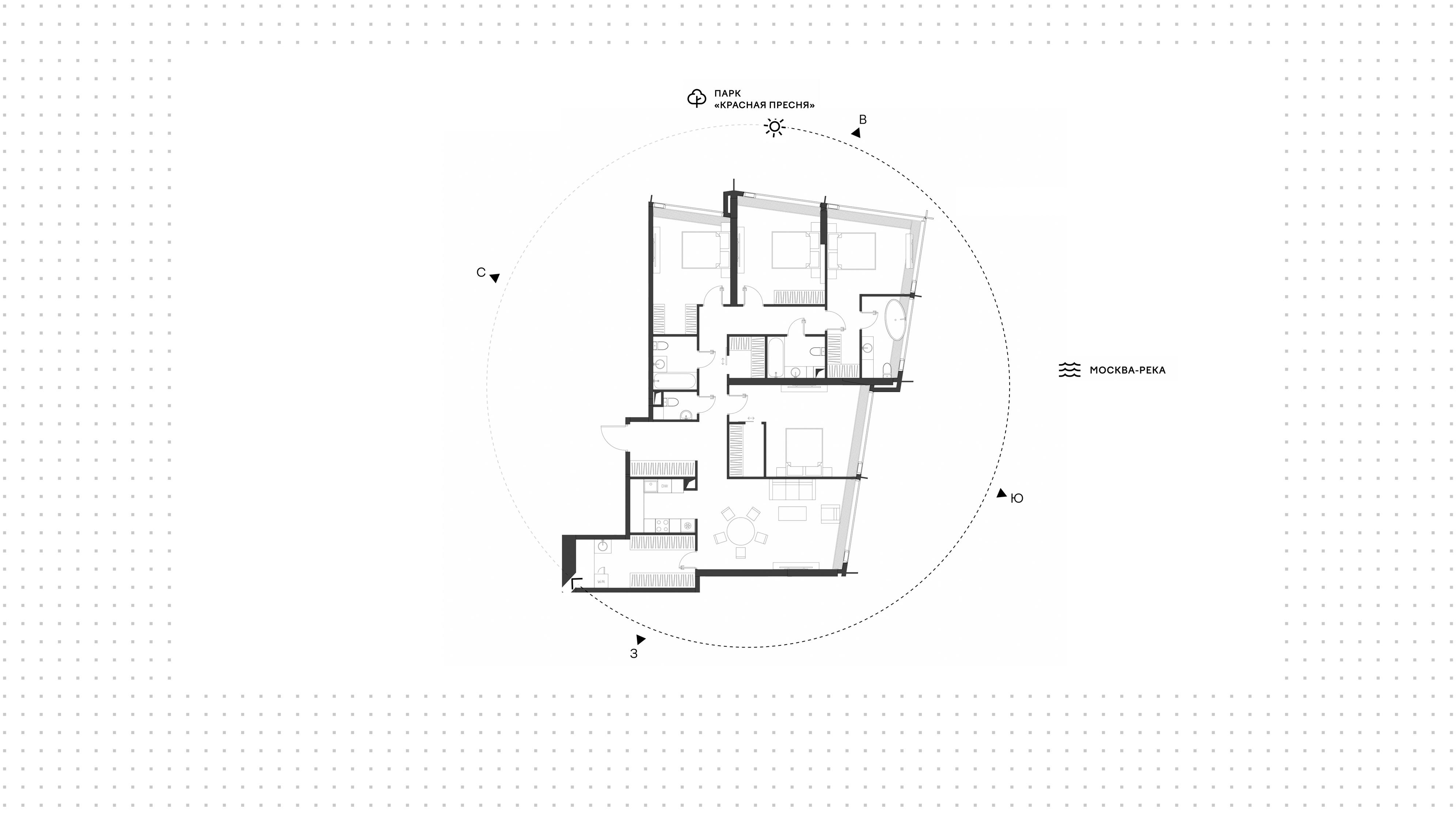 4-комнатная 161 м2 в ЖК Дом Дау корпус null этаж 45