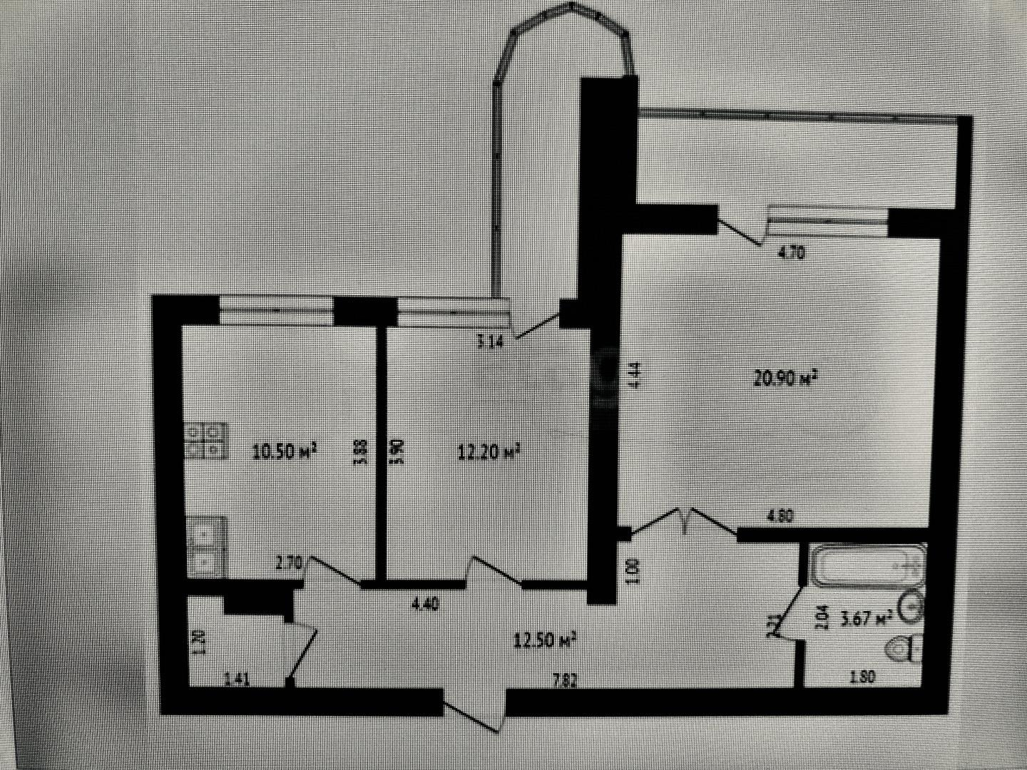 2-комнатная 61.2 м2 в ЖК undefined корпус null этаж 6
