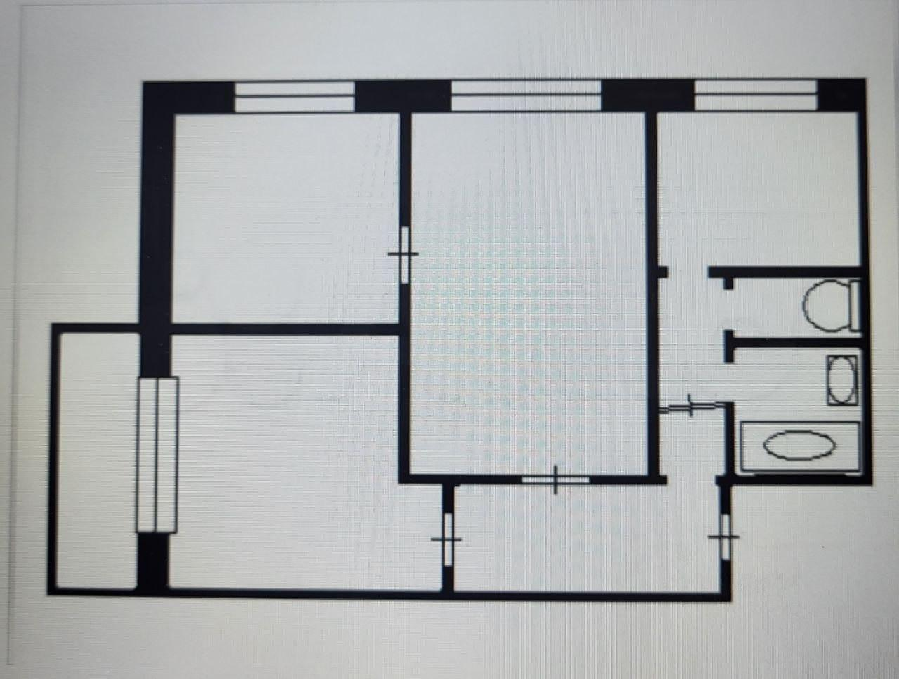 3-комнатная 50 м2 в ЖК undefined корпус null этаж 4