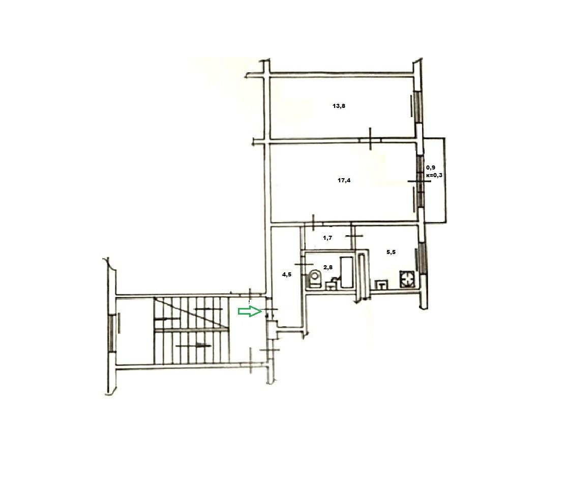 2-комнатная 45.7 м2 в ЖК undefined корпус null этаж 3