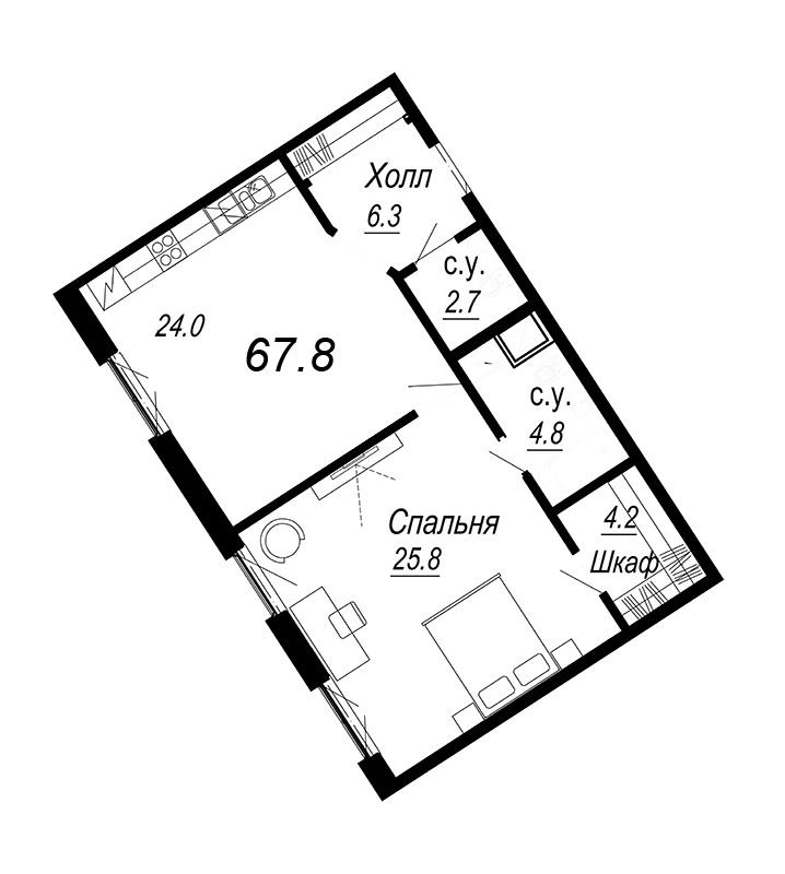 Студия 68 м2 в ЖК Meltzer Hall корпус null этаж 3