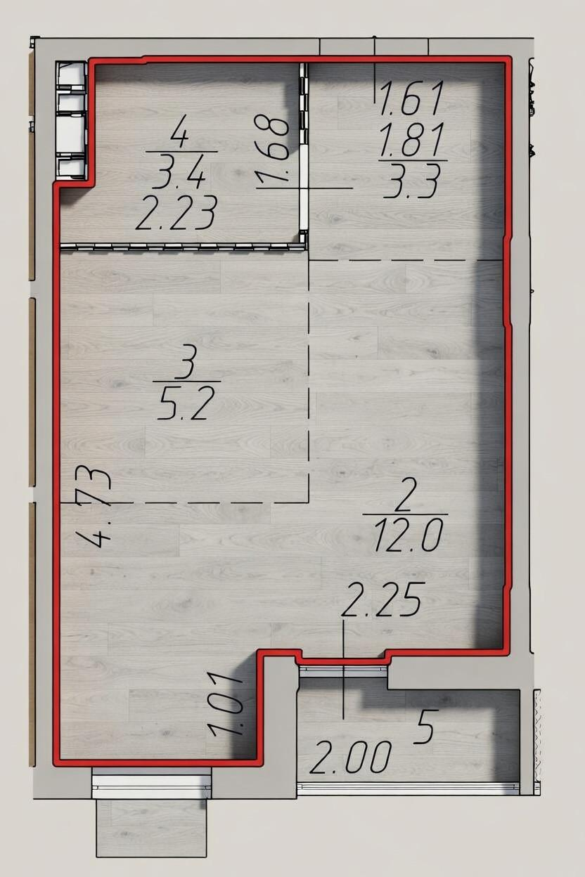 Студия 23.9 м2 в ЖК undefined корпус null этаж 3