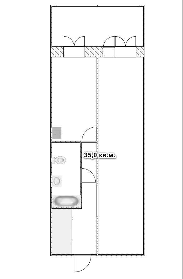 1-комнатная 35 м2 в ЖК undefined корпус null этаж 4