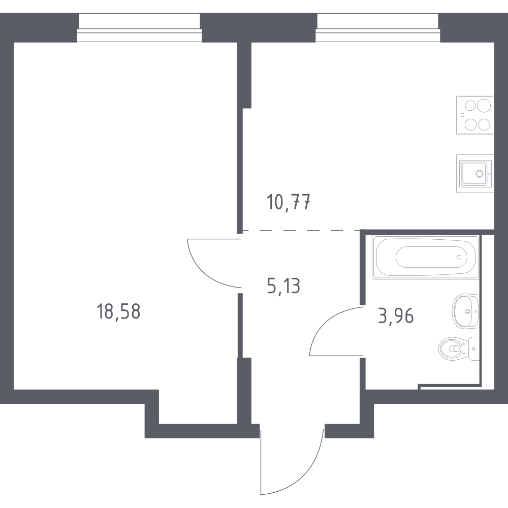1-комнатная 38 м2 в ЖК Маяк Днепровской корпус null этаж 27