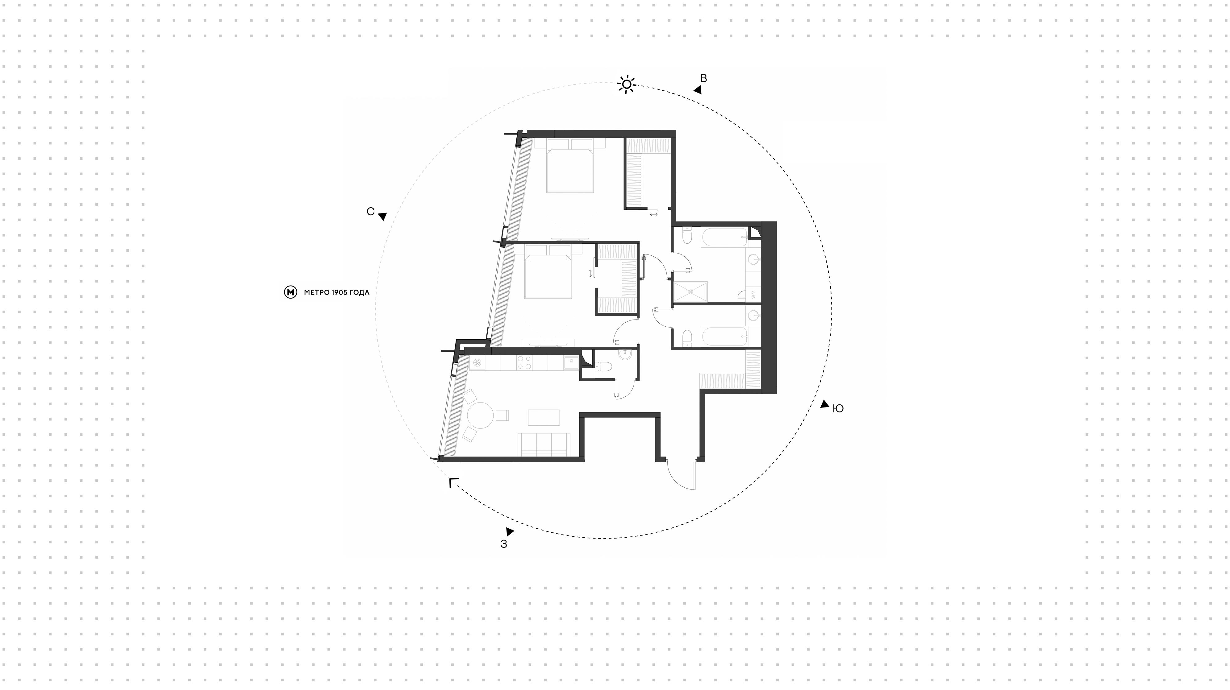 2-комнатная 100 м2 в ЖК Дом Дау корпус null этаж 11