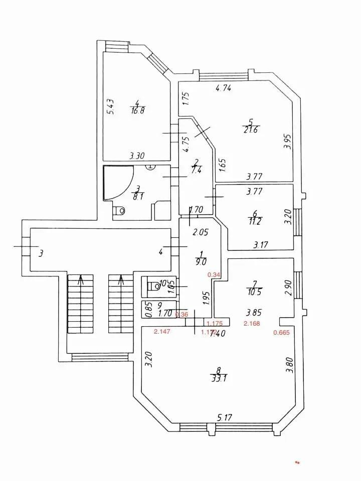 4-комнатная 135.5 м2 в ЖК undefined корпус null этаж 2
