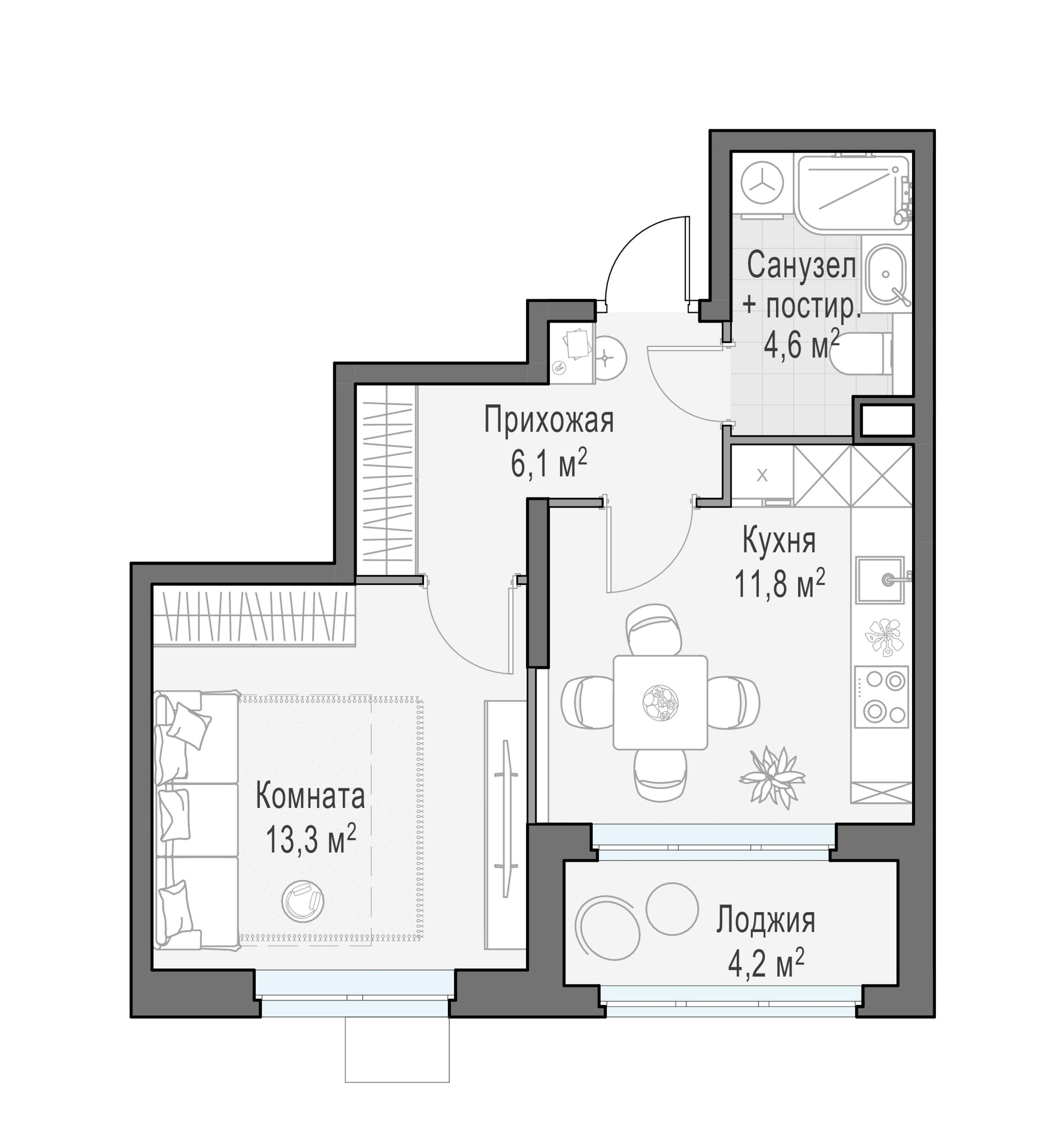 1-комнатная 35 м2 в ЖК Жилой квартал «Новое Медведково» корпус null этаж 15